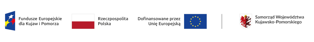 logo Funduszy Europejskich dla Kujaw i Pomorza, flaga Polski, flaga Unii Europejskiej, herb Województwa Kujawsko- Pomorskiego