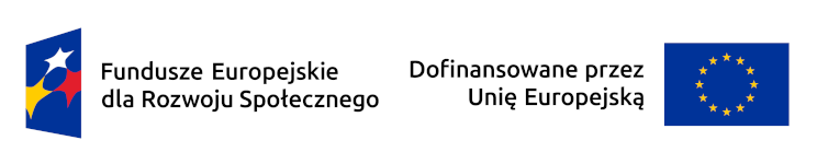 logo Europejskiego Funduszu Społecznego i flaga unijna
