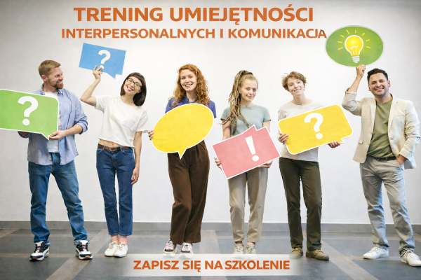 grafika pokazująca ludzi biorących udział w szkoleniu "Trening umiejętności"