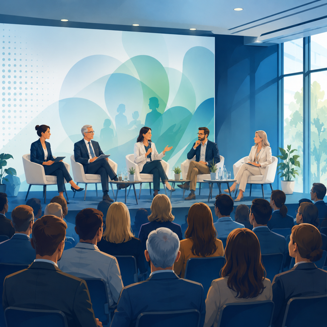 obrazek postacie na konferencji